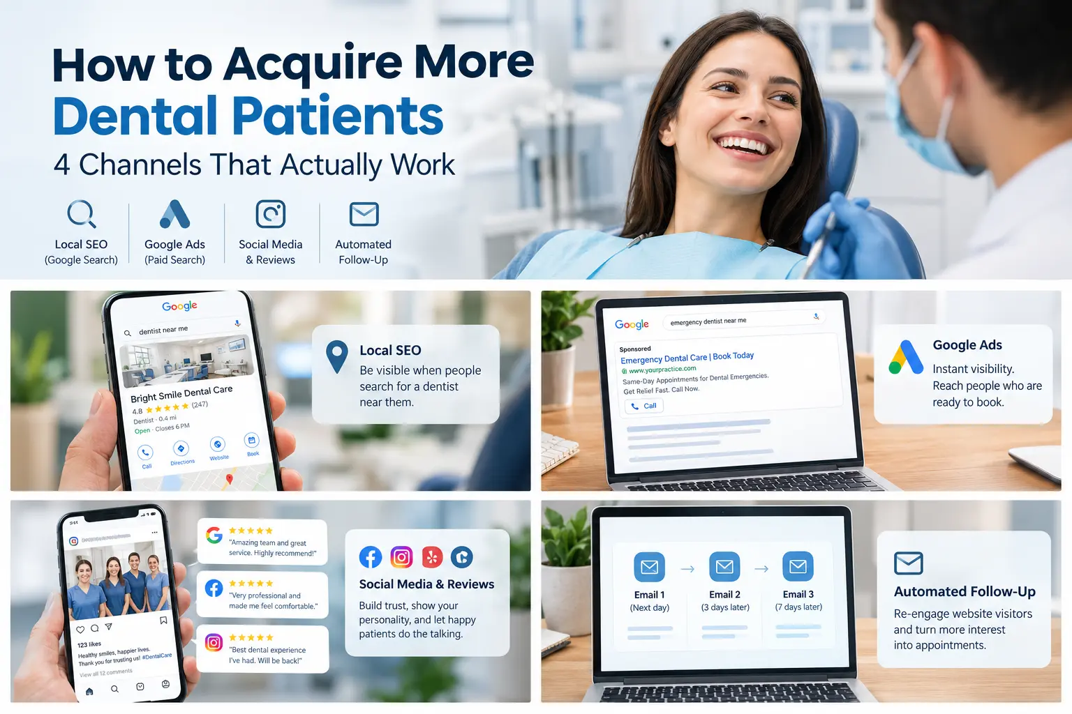 How to Acquire More Dental Patients: 4 Channels That Actually Work